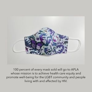 Face Mask (Reversible) Lavender Wave Butterfly